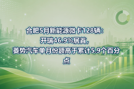 合肥5月新能源微卡128辆:开瑞46.9%居首,菱势汽车单月份额高于累计5.9个百分点