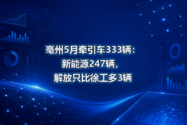 亳州5月牵引车333辆：新能源247辆，解放只比徐工多3辆