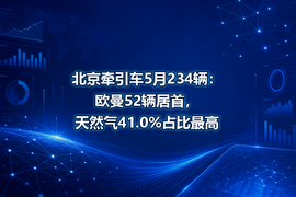 北京牵引车5月234辆:欧曼52辆居首,天然气41.0%占比最高