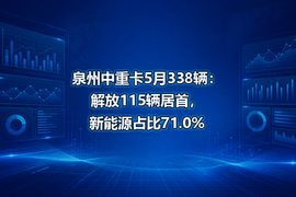 泉州中重卡5月338辆:解放115辆居首,新能源占比71.0%
