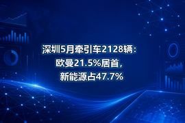 深圳5月牵引车2128辆:欧曼21.5%居首,新能源占47.7%