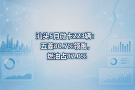 汕头5月微卡223辆：五菱80.7%领跑，燃油占87.0%