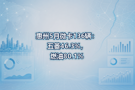 惠州5月微卡136辆：五菱46.3%，燃油80.1%