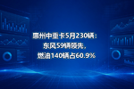 惠州中重卡5月230辆:东风59辆领先,燃油140辆占60.9%
