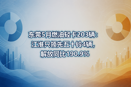 东莞5月燃油轻卡203辆：江淮只领先五十铃4辆，解放同比190.9%