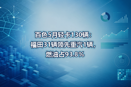 百色5月轻卡130辆:福田31辆领先重汽1辆,燃油占93.8%
