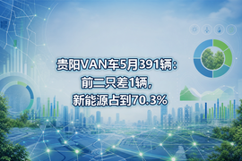 贵阳VAN车5月391辆:前二只差1辆,新能源占到70.3%