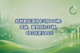 郑州新能源微卡5月164辆:开瑞、菱势同为35辆,CR3升至57.2%