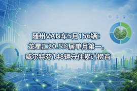 随州VAN车5月156辆:龙星汇20.5%居单月第一,威尔特芬148辆守住累计榜首