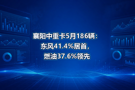 襄阳中重卡5月186辆:东风41.4%居首,燃油37.6%领先