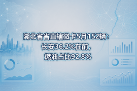 湖北省省直辖微卡5月152辆:长安36.2%在前,燃油占比92.8%