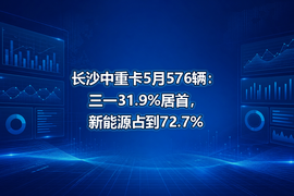 长沙中重卡5月576辆:三一31.9%居首,新能源占到72.7%