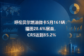 呼伦贝尔燃油微卡5月161辆:福田28.6%居首,CR5达到85.2%