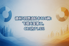 德州5月燃油轻卡126辆:飞碟升至第二,CR3为71.3%