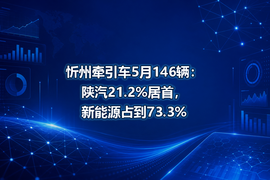 忻州牵引车5月146辆：陕汽21.2%居首，新能源占到73.3%
