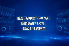 临汾5月中重卡407辆:新能源占71.0%,解放143辆居首