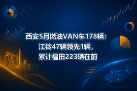 西安5月燃油VAN车178辆：江铃47辆领先1辆，累计福田223辆在前