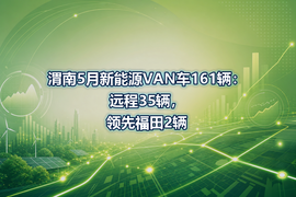 渭南5月新能源VAN车161辆:远程35辆,领先福田2辆