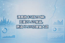 渭南微卡5月290辆:五菱27.6%居首,燃油47.2%仍是最大项