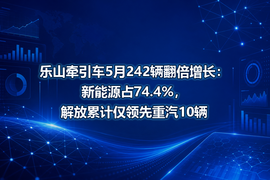 乐山牵引车5月242辆翻倍增长:新能源占74.4%,解放累计仅领先重汽10辆