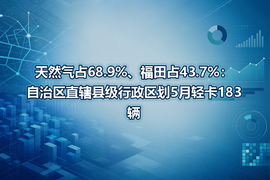 天然气占68.9%、福田占43.7%:自治区直辖县级行政区划5月轻卡183辆