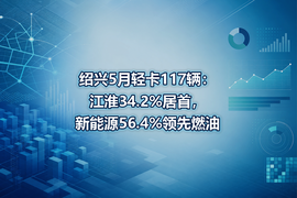 绍兴5月轻卡117辆：江淮34.2%居首，新能源56.4%领先燃油