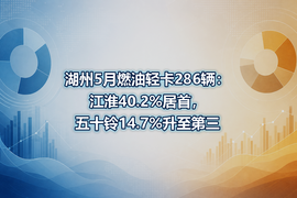 湖州5月燃油轻卡286辆:江淮40.2%居首,五十铃14.7%升至第三