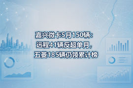 嘉兴微卡5月150辆:远程41辆反超单月,五菱185辆仍领累计榜
