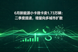 6月新能源小卡微卡卖1.73万辆:二季度提速,增量向多城市扩散