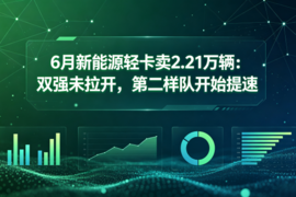 6月新能源轻卡卖2.21万辆:双强未拉开,第二梯队开始提速