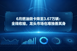 6月燃油微卡降至3.67万辆：全线收缩，龙头市场也难独善其身