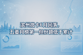 滨州微卡6月回落,五菱月榜第一但份额低于累计