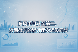 东风单月升至第二,济南微卡的累计座次还没同步