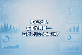 枣庄微卡：福田单月第一，五菱累计仍领先60辆
