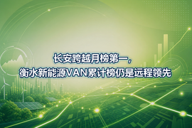 长安跨越月榜第一,衡水新能源VAN累计榜仍是远程领先