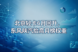北京轻卡6月回升，东风陕汽抬高月榜权重
