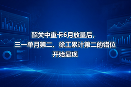 韶关中重卡6月放量后,三一单月第二、徐工累计第二的错位开始显现