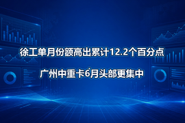 徐工单月份额高出累计12.2个百分点,广州中重卡6月头部更集中
