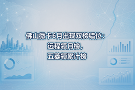 佛山微卡6月出现双榜错位：远程领月榜，五菱领累计榜