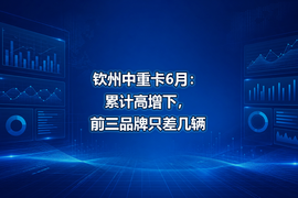 钦州中重卡6月:累计高增下,前三品牌只差几辆
