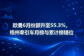 欧曼6月份额升至55.3%,梧州牵引车月榜与累计榜错位