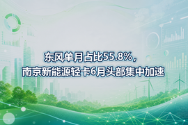 东风单月占比55.8%，南京新能源轻卡6月头部集中加速