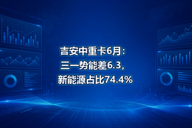 吉安中重卡6月:三一势能差6.3,新能源占比74.4%
