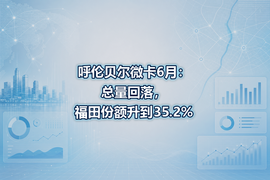 呼伦贝尔微卡6月：总量回落，福田份额升到35.2%