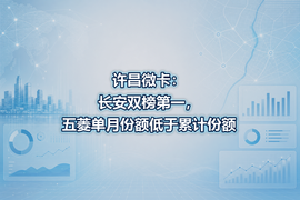 许昌微卡:长安双榜第一,五菱单月份额低于累计份额
