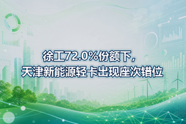 徐工72.0%份额下,天津新能源轻卡出现座次错位
