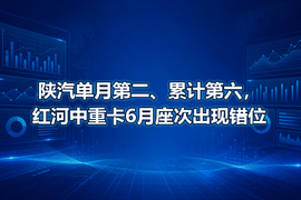 陕汽单月第二、累计第六,红河中重卡6月座次出现错位