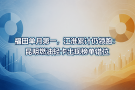福田单月第一,江淮累计仍领跑:昆明燃油轻卡出现榜单错位