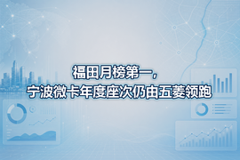 福田月榜第一,宁波微卡年度座次仍由五菱领跑