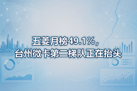 五菱月榜49.1%,台州微卡第二梯队正在抬头